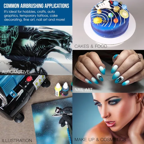 Miniatura 6 de Master Airbrush Cool Runner II Kit de aerógrafo y compresor con ventilación dual y tanque, con pincel de aire por gravedad con 3 puntas