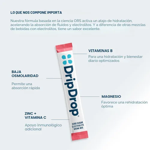 Miniatura 7 de DripDrop Paquetes de Hidratación Sin Azúcar - Paquete de Variedad Zero Classic - Mezcla de Bebida en Polvo de Electrolitos de Porción Individual