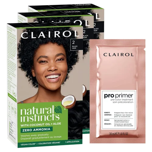 Miniatura 58 de Clairol Natural Instincts - Tinte semipermanente para el cabello, color negro azul 2BB, paquete de 1 unidad 2BB Azul Negro