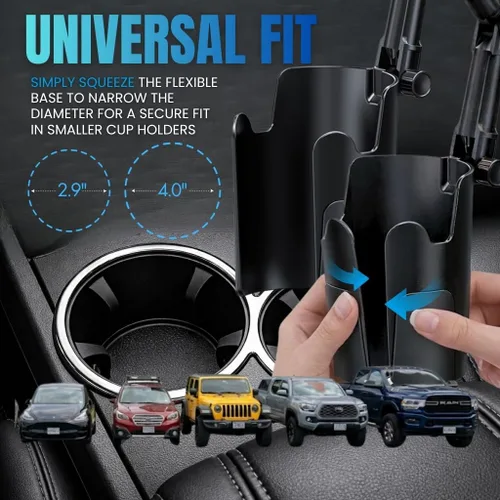 Miniatura 4 de Cargador de coche inalámbrico rápido Qi2 de 25 W con ventilador de enfriamiento, soporte para teléfono con brazo largo ajustable, soporte magnético
