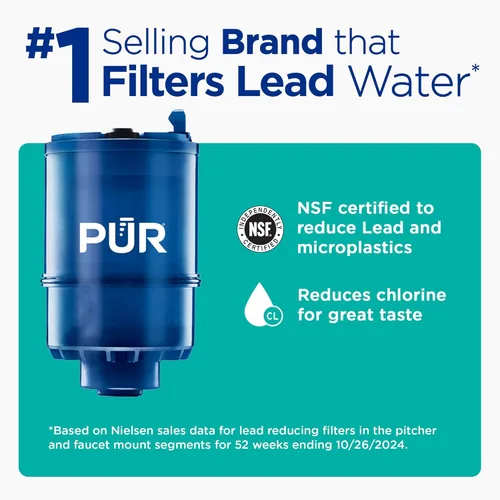 Miniatura 10 de PUR PLUS - Sistema de filtración de agua para montaje en grifo vertical, filtro reductor de plomo, agua de gran sabor, fácil de instalar, dura 100