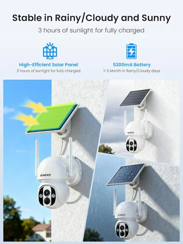 Miniatura 3 de Cámaras solares inalámbricas para exteriores, sin suscripción, ampliables a 10CH, kit de 4 cámaras, sistema de cámaras de seguridad para el hogar