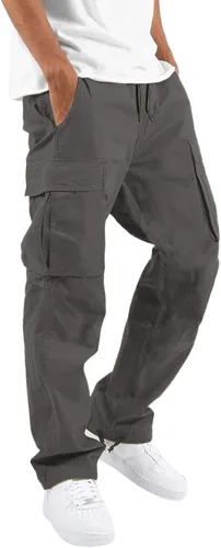 Miniatura 4 de EELHOE Baggy Cargo Pants for Men Lightweight Ripstop Regular Fit Trousers Outdoor Work Tactical Bottom Pant Multi-Pockets