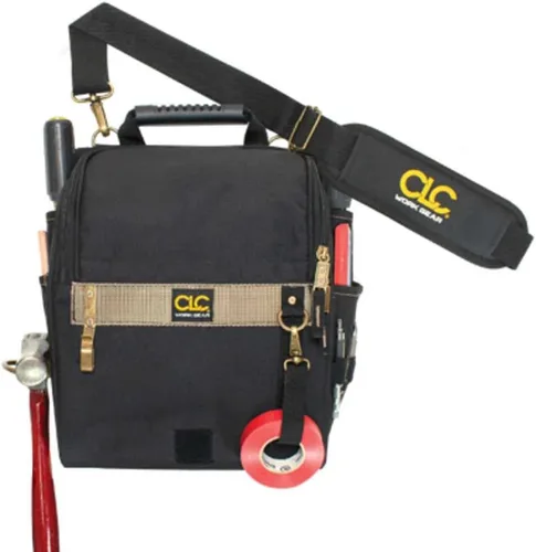 Miniatura 7 de CLC Custom Leathercraft 1509 - Bolsa de herramientas para electricistas profesionales con cremallera, 21 bolsillos, color negro