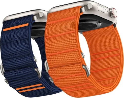 Miniatura 14 de Suitisbest Paquete de 2 correas deportivas compatibles con Apple Watch Ultra de 49mm 46mm 45mm 44mm 42mm 41mm 40mm 38mm, correa deportiva elástica