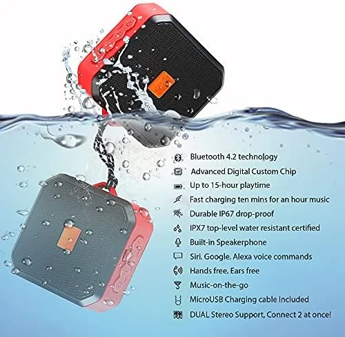 Miniatura 6 de Altavoz IPX7 compatible con tu Fly Thunder IQ4405 Quad con tiempo de reproducción impermeable de 13 horas, para viajes en interiores y exteriores