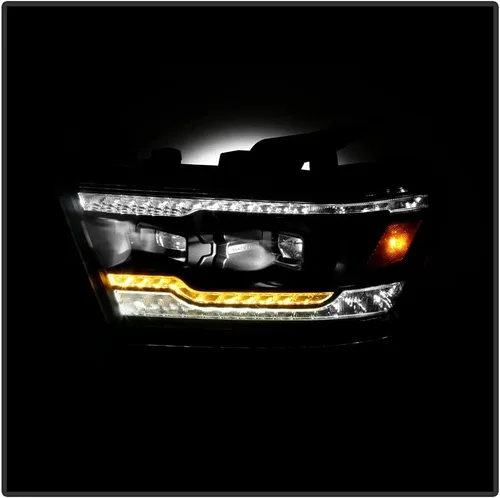 Miniatura 6 de ACANII - Para [tipo halógeno] 2019-2022 Ram 1500 Tubo LED Negro Señal secuencial LED Dual Proyector Faros Faros Faros