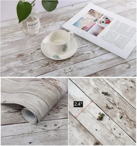 Miniatura 2 de Heroad Papel de Contacto Despegable y Adhesivo Papel Tapiz Grano de Madera Papel de Contacto para Gabinetes Encimera Impermeable Removible Papel