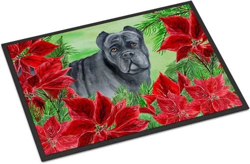 Miniatura 36 de Caroline's Treasures CK1311MAT Cavalier Spaniel Poinsettas - Felpudo de 18 x 27 pulgadas, tapete para puerta delantera, interior y exterior