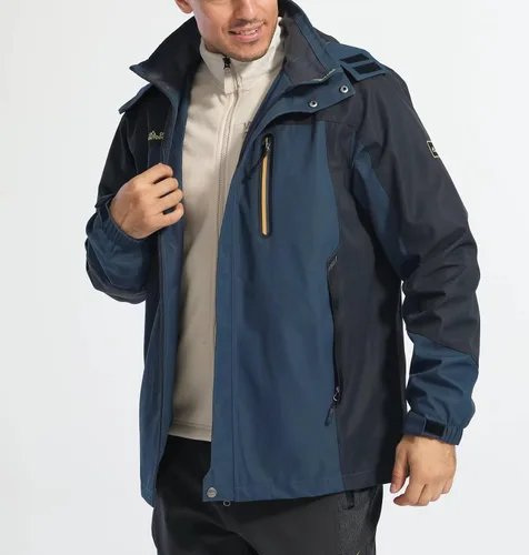 Miniatura 2 de MAGCOMSEN Mens Hooded Windproof Water Resistant Rain Jacket Windbreaker 5 Pockets for HikingFishingRuning