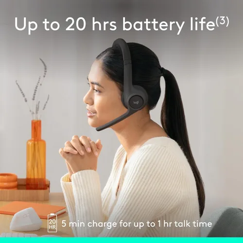 Miniatura 8 de Logitech Zone 301 - Auriculares inalámbricos Bluetooth con micrófono con cancelación de ruido, compatibles con Windows, Mac, Chrome, Linux, iOS