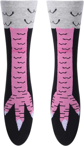 Urkutoba Calcetines lindos de patas de pollo para niños, calcetines de pollo hasta la rodilla, regalos divertidos para bebés, niñas y niños,