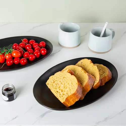 Miniatura 6 de Platos de porcelana para servir, bandejas grandes de 12 pulgadas, platos ovalados para aperitivos de postre, carne/entretenimiento/fiesta, juego