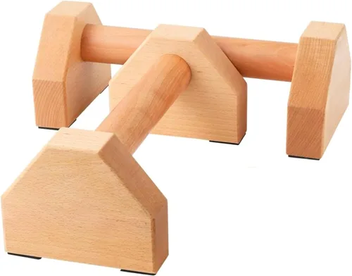 NuFit - Barras de empuje y paraletas de madera de alta calidad, barras de calistenia de madera de haya antideslizantes para soporte de muñeca,