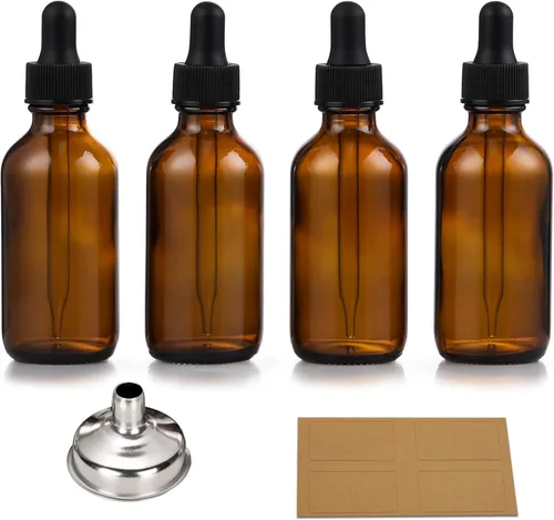 Miniatura 11 de AOZITA Paquete de 4 botellas cuentagotas de 1 oz, Ámbar