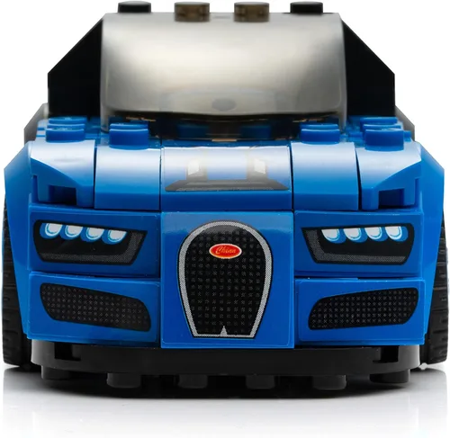 Miniatura 2 de Conjunto de bloques de construcción de coche de carreras Bugatti de Block Builder (237 piezas). Bloques de construcción de coches de carreras