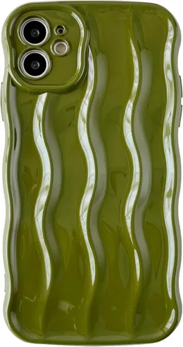 Miniatura 17 de Caseative Funda para iPhone 11, diseño de ondas rizadas, suave, compatible con iPhone (azul, iPhone 11)