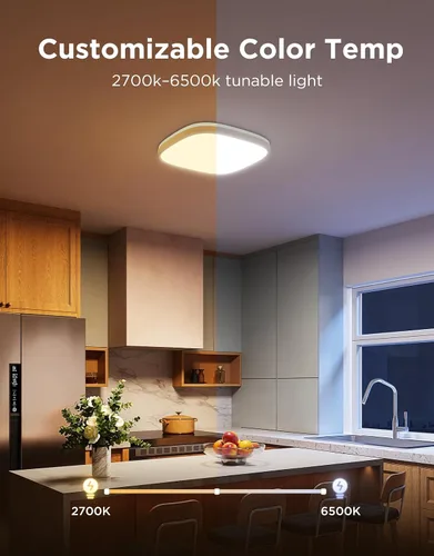 Miniatura 5 de Govee Lámpara de Techo Inteligente, Lámpara de Techo LED RGBIC Cuadrada que Funciona con Matter, Lámpara de Montaje Empotrado de 2400LM
