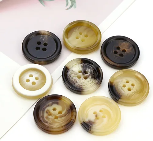 Miniatura 4 de 10 UNIDADES de Botones de Resina con 4 Agujeros, Redondos, con Patrón Plano, para Costura, Botón Plano, Botones Básicos de Hallazgos Favoritos