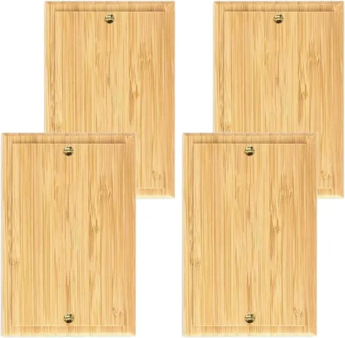 Miniatura 28 de Cubiertas de salida de madera maciza, placa de interruptor de luz de 4.8 x 3.14 pulgadas, placas de interruptor de bambú y cubiertas de Placa