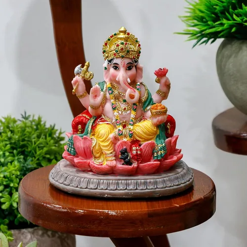 Miniatura 3 de alikiki Regalos indios, estatua de Lord Ganesha, 3.6 pulgadas de alto, ídolo hindú Ganesha para tablero de instrumentos del automóvil, regalo