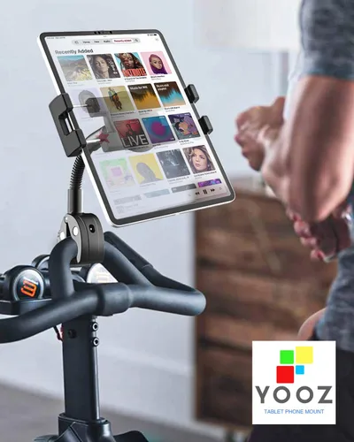 Miniatura 4 de Soporte para tableta para manillar para silla de ruedas de motocicleta, brazo de cuello de cisne de metal, abrazadera de montaje de bicicleta