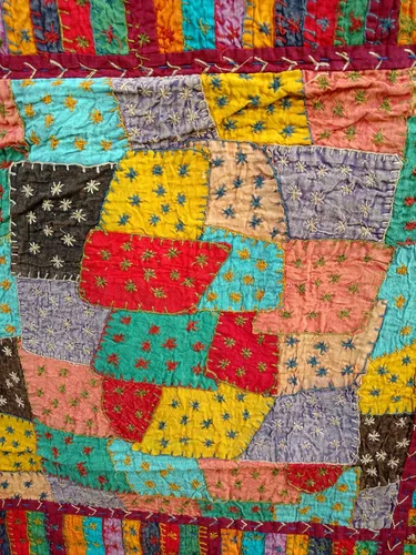 Miniatura 4 de Rastogi Handicrafts India étnica hecha a mano con apliques Jogi Work de algodón doble tamaño Queen Multicolor funda de sábana (multicolor, 20 cajas)