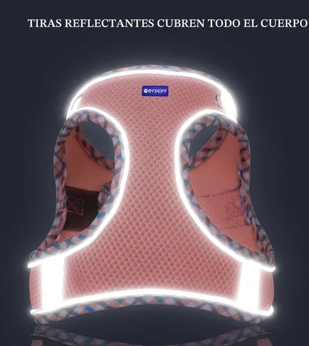 Miniatura 6 de Juego de arnés y correa para perro de malla Step in - Chaleco de malla de aire transpirable reflectante a prueba de escape - Sin ahogo, ligero