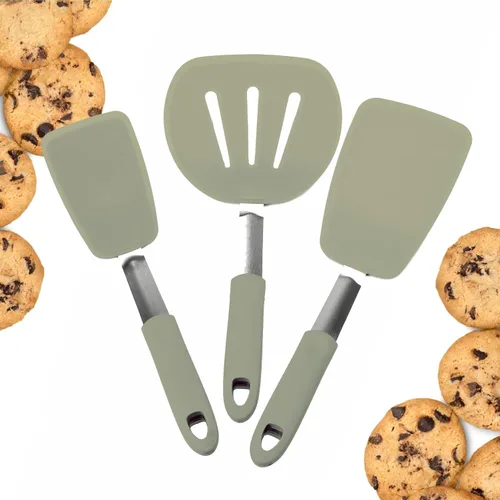 Miniatura 10 de StarPack - Juego de espátulas de silicona flexible de alta calidad, 3 espátulas para utensilios de cocina antiadherentes, juego de espátulas de alta