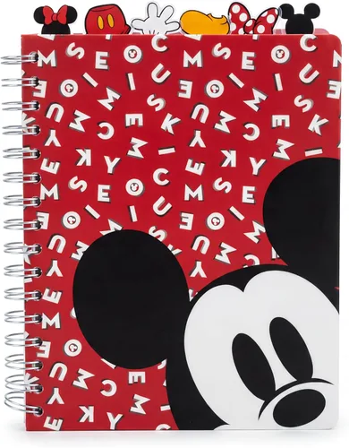 Cuaderno de Disney de Minnie y Mickey Mouse, encuadernado en espiral, 144 páginas a rayas, 20 x 18 cm, Rojo