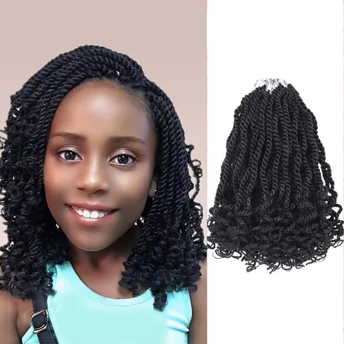 Miniatura 75 de Cabello rubio de ganchillo para mujeres negras, trenzas senegalesas onduladas de ganchillo de 12 pulgadas, trenzas kinky de ganchillo cortas 27613