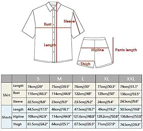 Miniatura 4 de Atwfo Conjunto de camisa hawaiana y pantalón corto para hombre, conjunto de 2 piezas para vacaciones, casual, con botones, playa, trajes florales