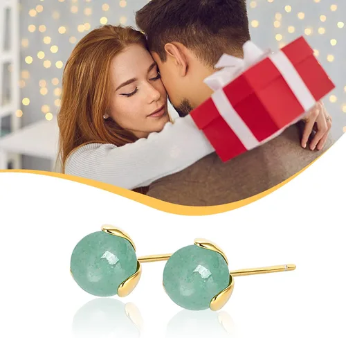 Miniatura 89 de Jade Earrings Studs,Green Jade Earrings for Women,925 Sterling Silver Earrings Studs for Sensitive Ears,Handmade Jade Earrings for Birthday
