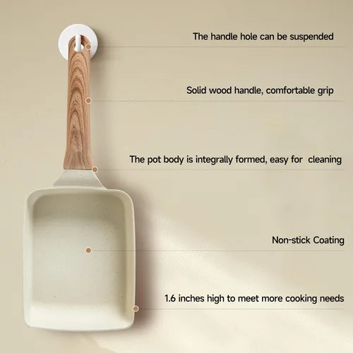 Miniatura 3 de Sartén antiadherente de granito para tortillas – Sartén para panqueques y olla de huevos saludable adecuada para estufa de gas, sartén versátil