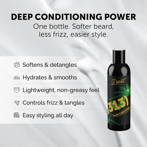 Miniatura 3 de Detroit Grooming Co. Acondicionador de barba con extracto de manzana y aloe vera, suavizante, desenredante e hidratante para barba, 313