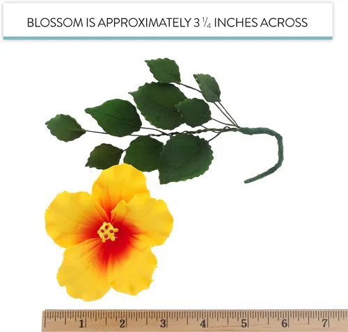 Global Sugar Art Flores tropicales de azúcar de hibisco para tartas – Pasta de goma grande hawaiana para pasteles, colores surtidos, 5 unidades con
