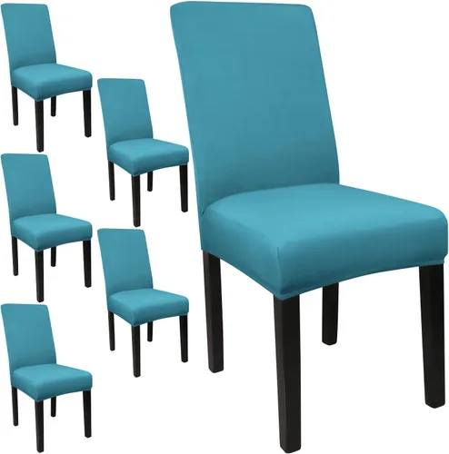 Miniatura 95 de JQinHome Juego de 8 fundas para sillas de comedor, fundas de alta elasticidad extraíbles y lavables, fundas protectoras de asiento para silla