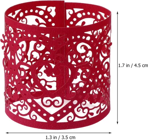 Miniatura 8 de Uonlytech 50 unidades de portavelas de papel rojo, envolturas votivas para velas votivas, pantallas huecas para batería LED, velas de candelita