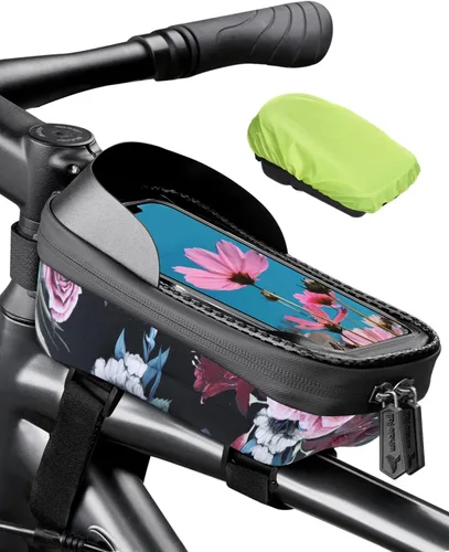 Miniatura 12 de whale fall Bolsa de marco de bicicleta impermeable, carcasa dura 3D Eva, soporte para teléfono de bicicleta, bolsa de tubo superior de bicicleta
