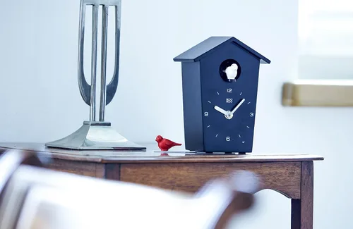 Miniatura 4 de KOOKOO Birdhouse Mini - Reloj de cuco moderno con 12 canciones naturales de pájaros o llamada de cuco