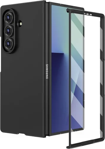 Miniatura 25 de Ruky Funda para Samsung Galaxy Z Fold 5, cubierta de cuerpo completo con protector de pantalla integrado, soporte de carga inalámbrica de PC duro