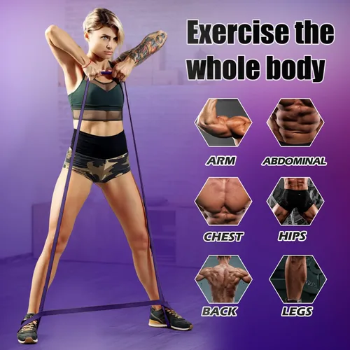 Miniatura 4 de WHATAFIT Resistance Bands,Pull Up Assist Bands Set with Handles, Exercise & Workout Bands with Door Anchor for Men & Women – Home Fitness Equipment
