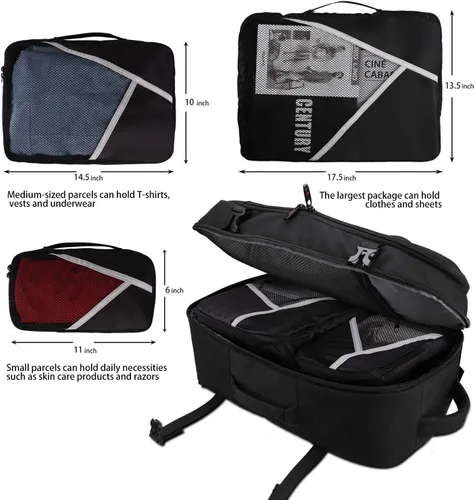 Miniatura 2 de Asenlin 40L - Mochila de viaje para mujeres y hombres, para laptop de 17 pulgadas, aprobada para vuelo, resistente al agua, mochila