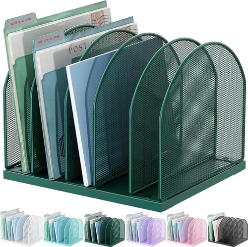 gianotter Organizador de archivos de escritorio, organizador de escritorio con 5 compartimentos, organizador de papel para escritorio, organizadores