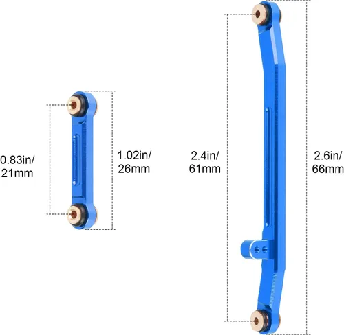 Miniatura 6 de Hobbypark Varilla de dirección de aluminio Enlaces de amarre de alto ajuste para Axial SCX24 Gladiator Bronco C10 JLU Deadbolt B17 1/24 RC Crawler