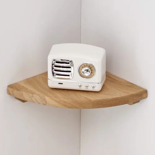 Miniatura 7 de Estantes esquineros para montaje en pared, estantes flotantes de madera de roble de 10 pulgadas, juego de 2 estantes pequeños de extremo redondo