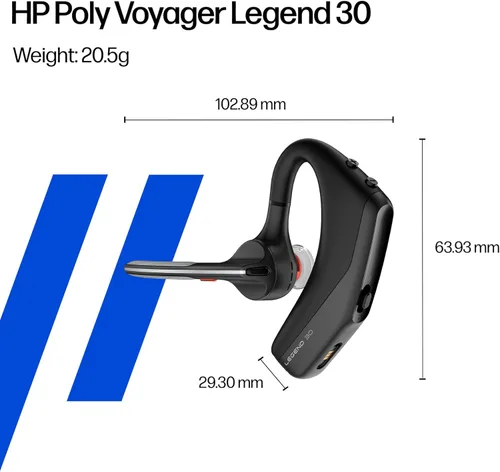 Miniatura 6 de Poly Voyager Legend 30 - Auriculares Bluetooth con micrófono - Boom discreto y 4 micrófonos con cancelación de ruido - Tecnología WindSmart