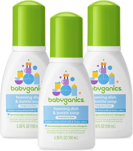 Miniatura 9 de Babyganics Jabón espumoso para platos y biberones, botella con dispensador, cítricos, poder de limpieza derivado de plantas, elimina la leche seca