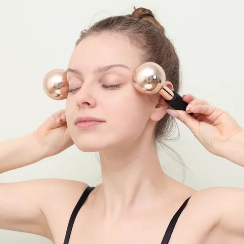 Miniatura 5 de pfefe Globos de hielo para cara y ojos, varillas de acero inoxidable irrompibles para rutinas de belleza, tratamientos faciales con rodillos fríos