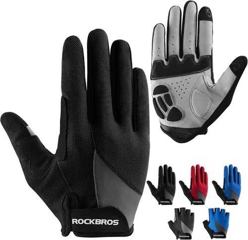 ROCKBROS Guantes de ciclismo para hombres y mujeres Guantes transpirables de gel para bicicleta de montaña Guantes de ciclismo antideslizantes